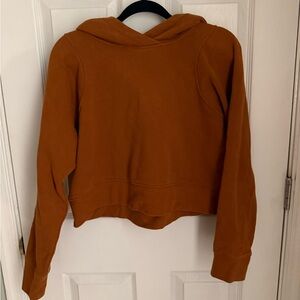 Brown Lululemon Cropped Hoodie